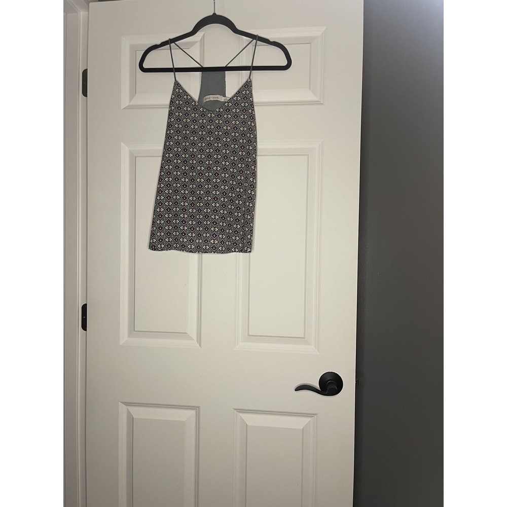 Bishop And Young Geometric Print V Neck Cami Tank Top Small Multicolor